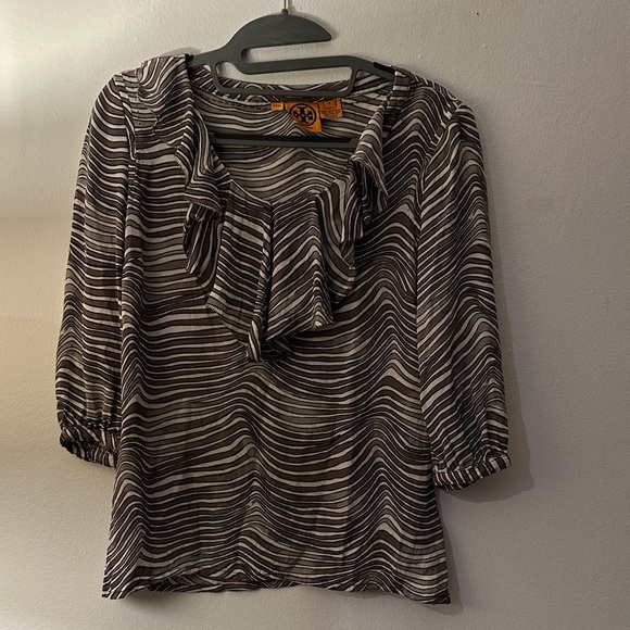 Tory Burch Tops - Tory Burch Black and White Striped Blouse - Preloved
